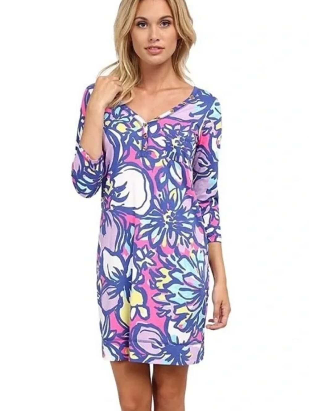 Lilly Pulitzer Palmetto Dress Women’s Medium Tropical Pink Catwalkin Cotton